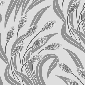 Waving Wheat Fields - Neo Art Deco - light grey - extra large scale