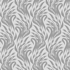 Waving Wheat Fields - Neo Art Deco - light grey - medium scale