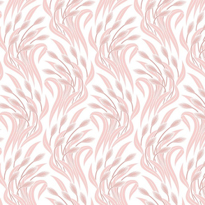 Waving Wheat Fields - Neo Art Deco - white pink - medium scale