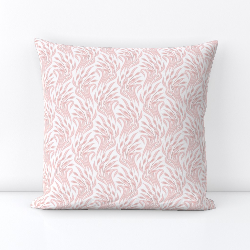 Waving Wheat Fields - Neo Art Deco - white pink - small scale