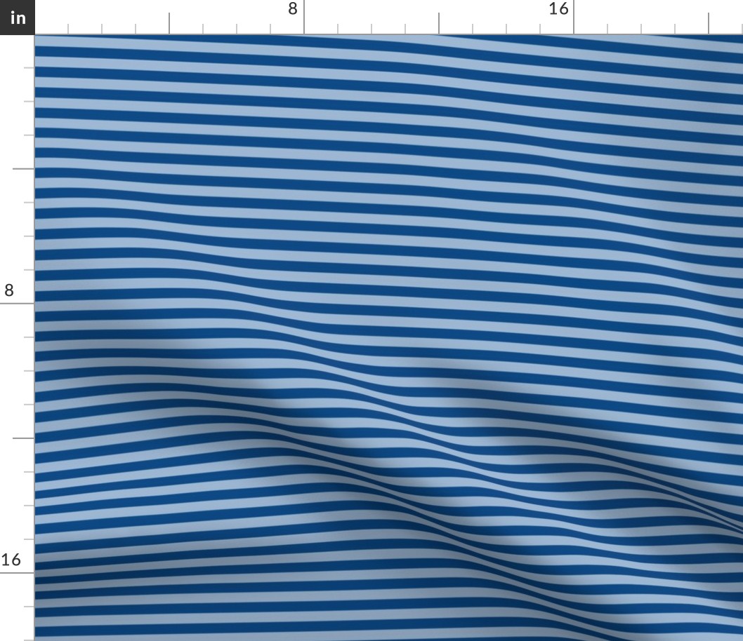 Powder Blue Bengal Stripe Pattern Horizontal in Blue