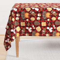 S'mores on Red Buffalo Plaid, Camping Picnic - large scale