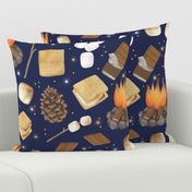 Campfire S'mores Dark Blue, Under the Night Sky,  Extra Large scale