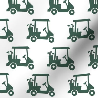 tee time - golf carts - green on white - C21