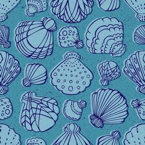 Sea Shells in Blue by ArtfulFreddy