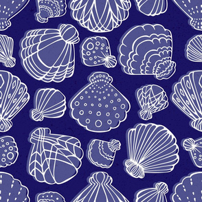 Sea Shells in Deep Blue by ArtfulFreddy