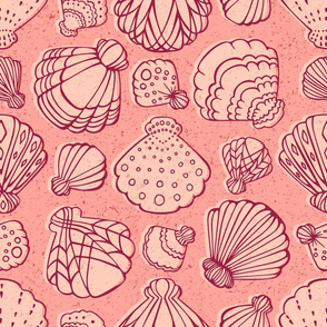 Sea Shells in Pink by ArtfulFreddy