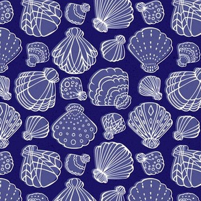 Sea Shells in Deep Blue (small scale) by Artfu