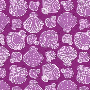 Sea Shells in Purple (small scale) by ArtfulFreddy