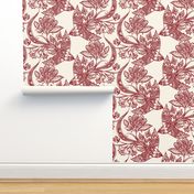 Lace Birds {Cranberry 7622/Cream}