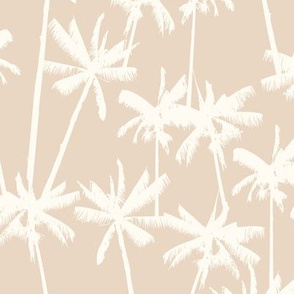LARGE Tropical Palms - Lola - Almond