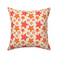 $ Coral and Orange geometric dopamine Stars - Large scale nursery and children wallpaper and home decor, kids apparel 