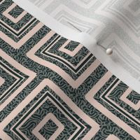 Squares & Curvy Doodle Trails - Green