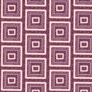 Squares & Curvy Doodle Trails - Purple