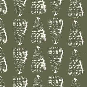 spotty cone shells - Lola - juniper green