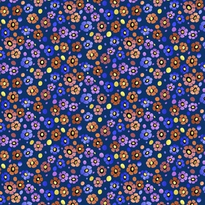 small Hippy Dippy Garden- Navy bkgrd