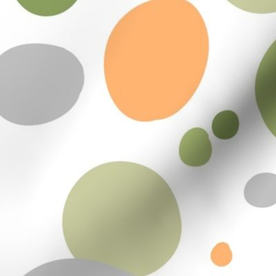 Green, abstract, white background, orange, warm palette, natural design, large spots, simplicity pattern, natural, abstract spots, natural green, camouflage pattern, soft.