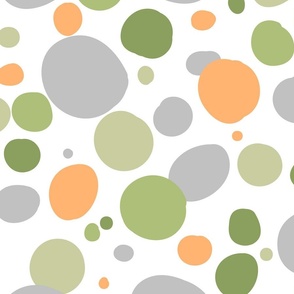 Green, abstract, white background, orange, warm palette, natural design, large spots, simplicity pattern, natural, abstract spots, natural green, camouflage pattern, soft.