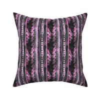 Ethnic striped watercolor ornament / pink