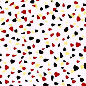 white red black yellow, dots, spots, abstract, abstract pattern, abstract design, multicolored dots, simple abstraction, bright, bright abstract, contrasting abstraction, multicolor dots, brush strokes, artistic mess.