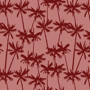 SMALL Tropical Palms - Elle - Burnt Mauve and Rust