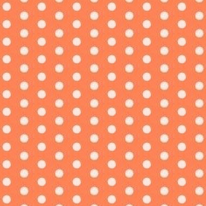 Dots, Polka Dots, Orange and Light Orange Polka Dots Summer Fabric, Spring Fabric
