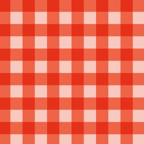 Gingham, Check Pattern, Orange, Red Orange, Light Red Orange and Dark Red Orange