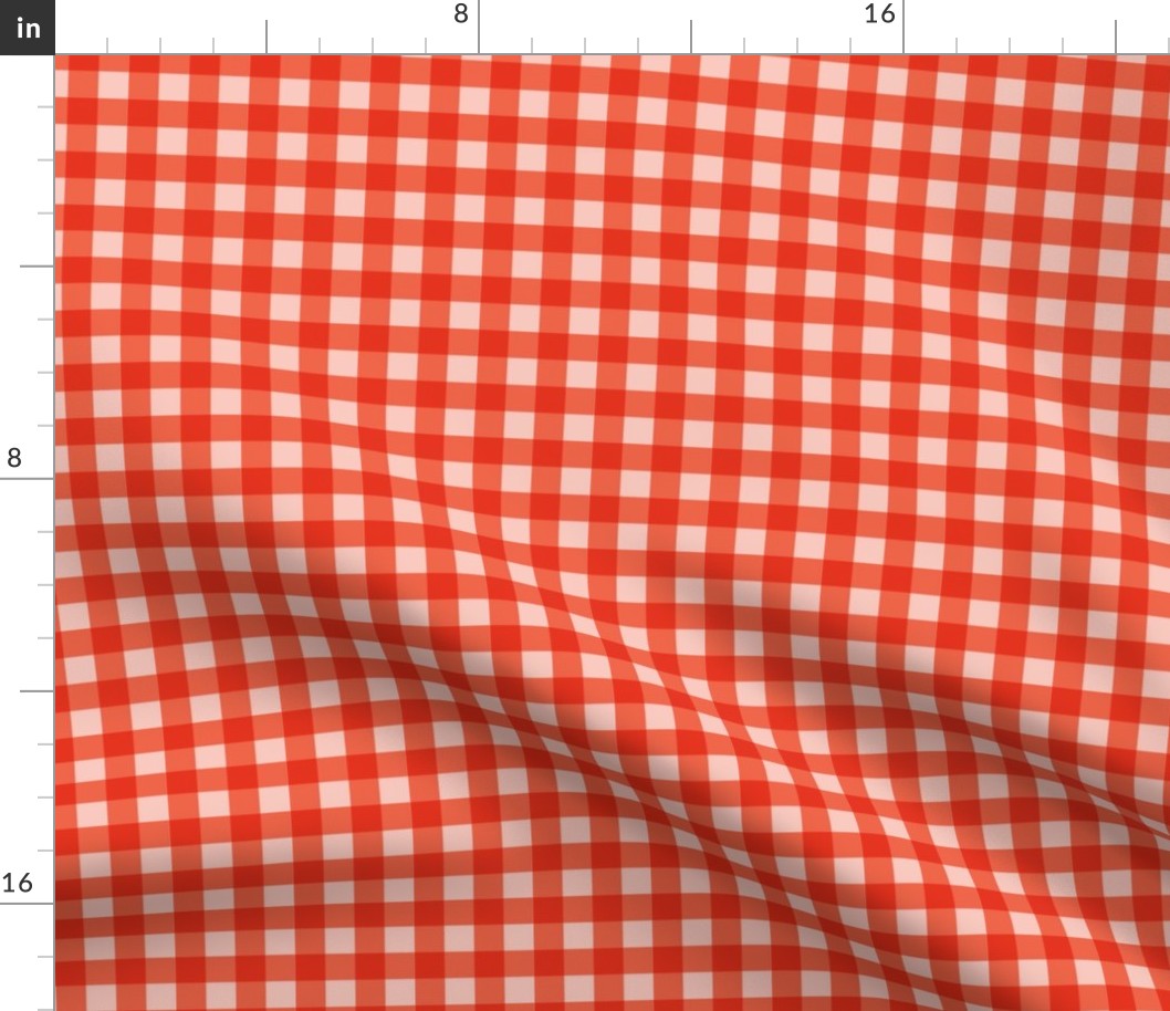 Gingham, Check Pattern, Orange, Red Orange, Light Red Orange and Dark Red Orange