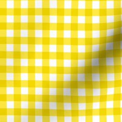 Gingham Yellow and White Checked Pattern Plaid