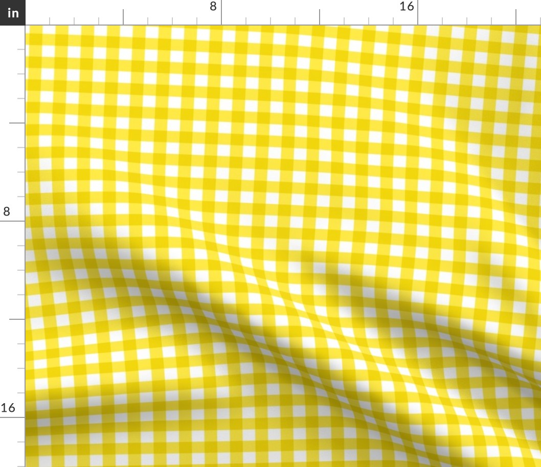 Gingham Yellow and White Checked Pattern Plaid
