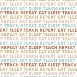 eat sleep teach repeat - multi colored mint, terracotta  - teacher - LAD21