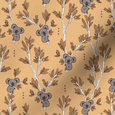 Little boho koala bamboo forest sweet australian animals design for kids night navy blue copper cinnamon