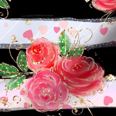 Roses and stripes, Roses, pink roses, striped pattern, rose design, lovely rose, striped, pink rose, pink rose flower, rose flower, bright roses, rose, pink, black white stripes