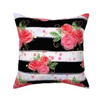 Roses and stripes, Roses, pink roses, striped pattern, rose design, lovely rose, striped, pink rose, pink rose flower, rose flower, bright roses, rose, pink, black white stripes