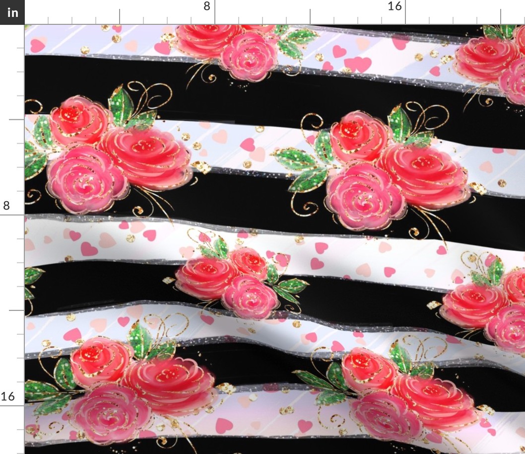 Roses and stripes, Roses, pink roses, striped pattern, rose design, lovely rose, striped, pink rose, pink rose flower, rose flower, bright roses, rose, pink, black white stripes