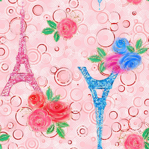 Paris, eiffel tower, bright, french, france, eiffel tour, paris street, cheerful, pink, pink and blue, tour de eiffel, girly, joyful