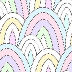 rainbow, toddler room, rainbow pattern, baby nursery, playroom, kids room, rainbow wallpaper, soft colors, pastel palette, multicolor, baby pattern, soothing colors, nursery, children