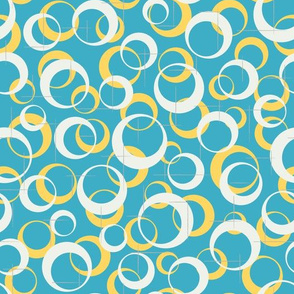 Bubbles - turquoise, yellow