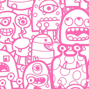 Large Aliens And Monsters Pink 
