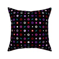 extra- large daisy grid - mad purple, red, teal, pink and white