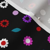 extra- large daisy grid - mad purple, red, teal, pink and white