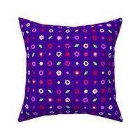extra large daisy grid - brights on violet blue