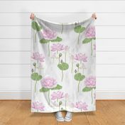 Moody Large Floral Lotus Flowers - Light