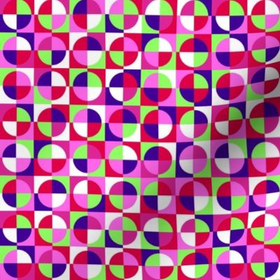 CIrcle squares - purple, hot pink, red, white, and light green