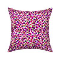 CIrcle squares - purple, hot pink, red, white, and light green