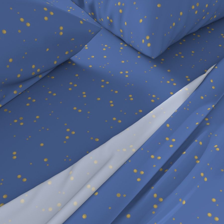 Chinese Takeout Gold Dots on Blue