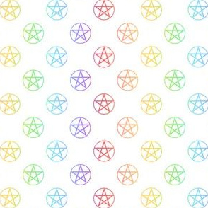 pentagram rainbow on white