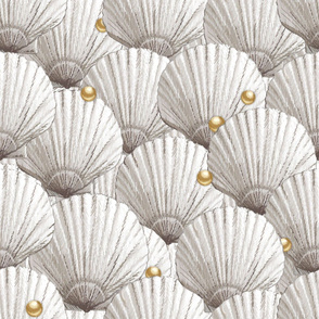 Seashells Pearl Treasure | Large | Natural + Gold Tone