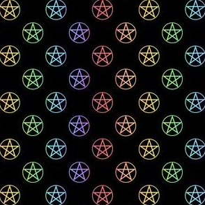 pentagram rainbow black