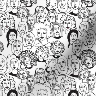 Women's Faces Black and White